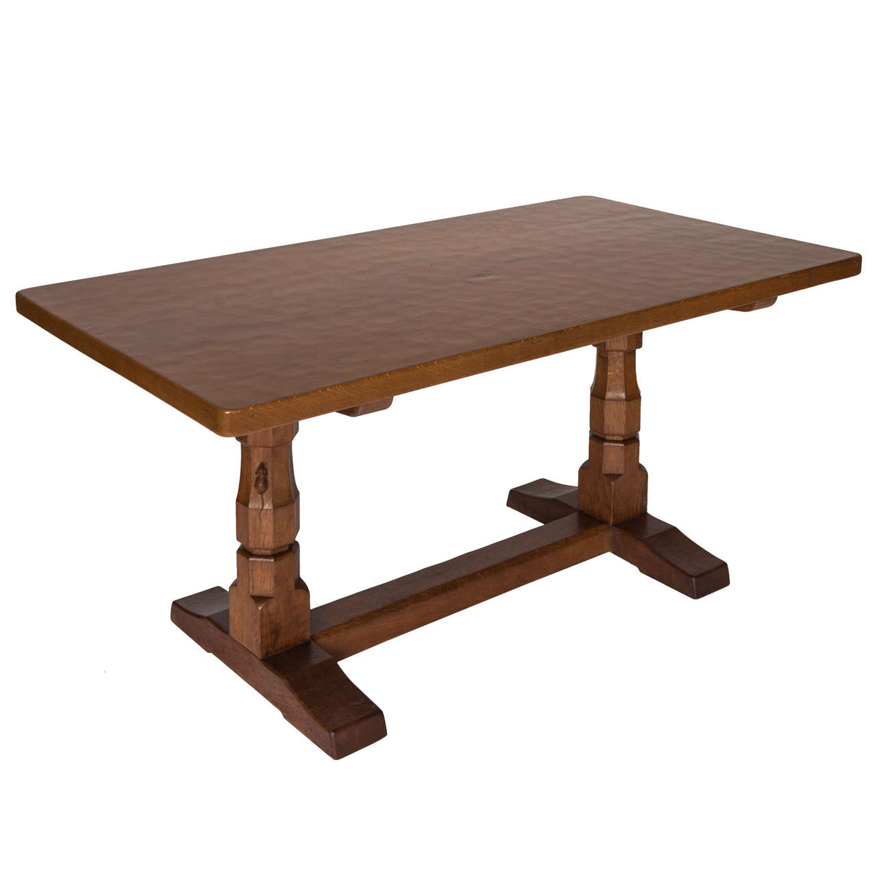 Robert Mouseman Thompson Oak dining table, England circa 1955 For Sale