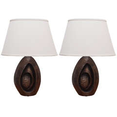 One Only Cast Bronze Table Lamp by Fernand Dresse