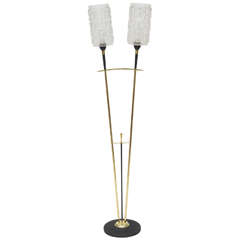 50's Italian Brass Double Floor Lamp