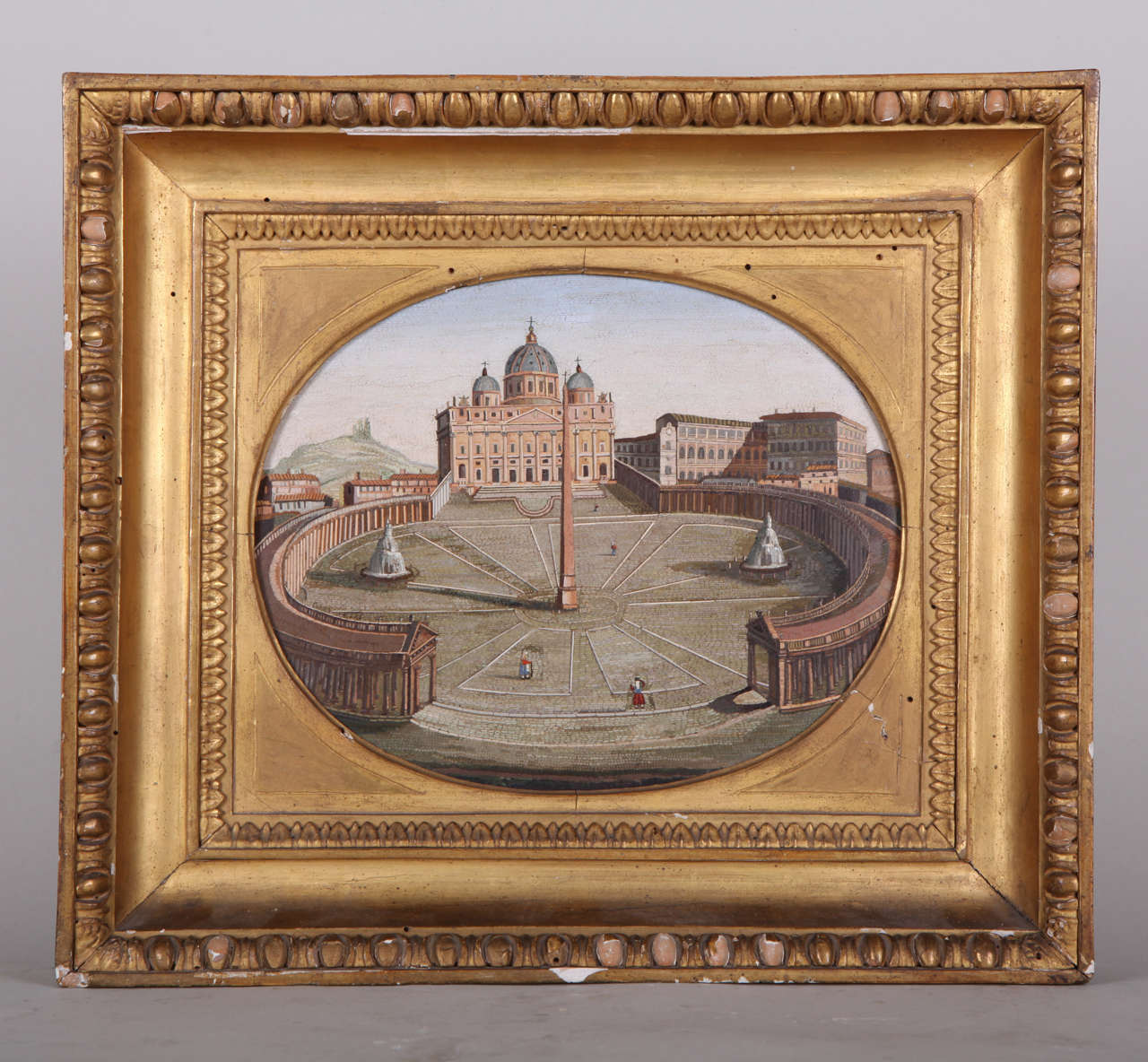 A view of Saint Peter Square in Micromosaic with gold frame  18 sec.