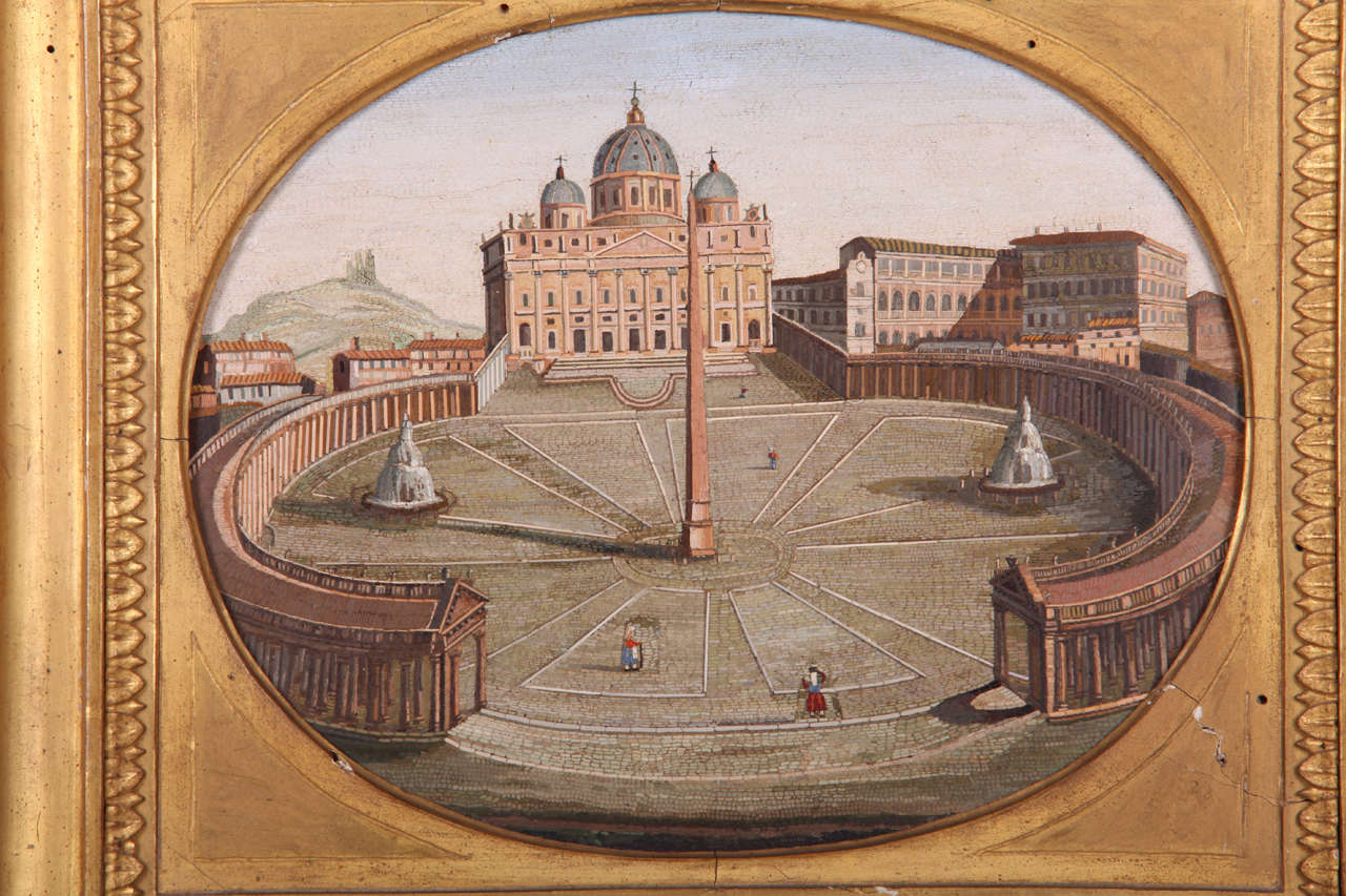 Louis XVI Roman Micromosaic of Saint Peter Square