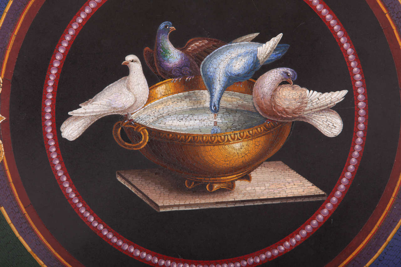 Grand Tour 19th Century Italian (Rome) micro mosaic table top For Sale