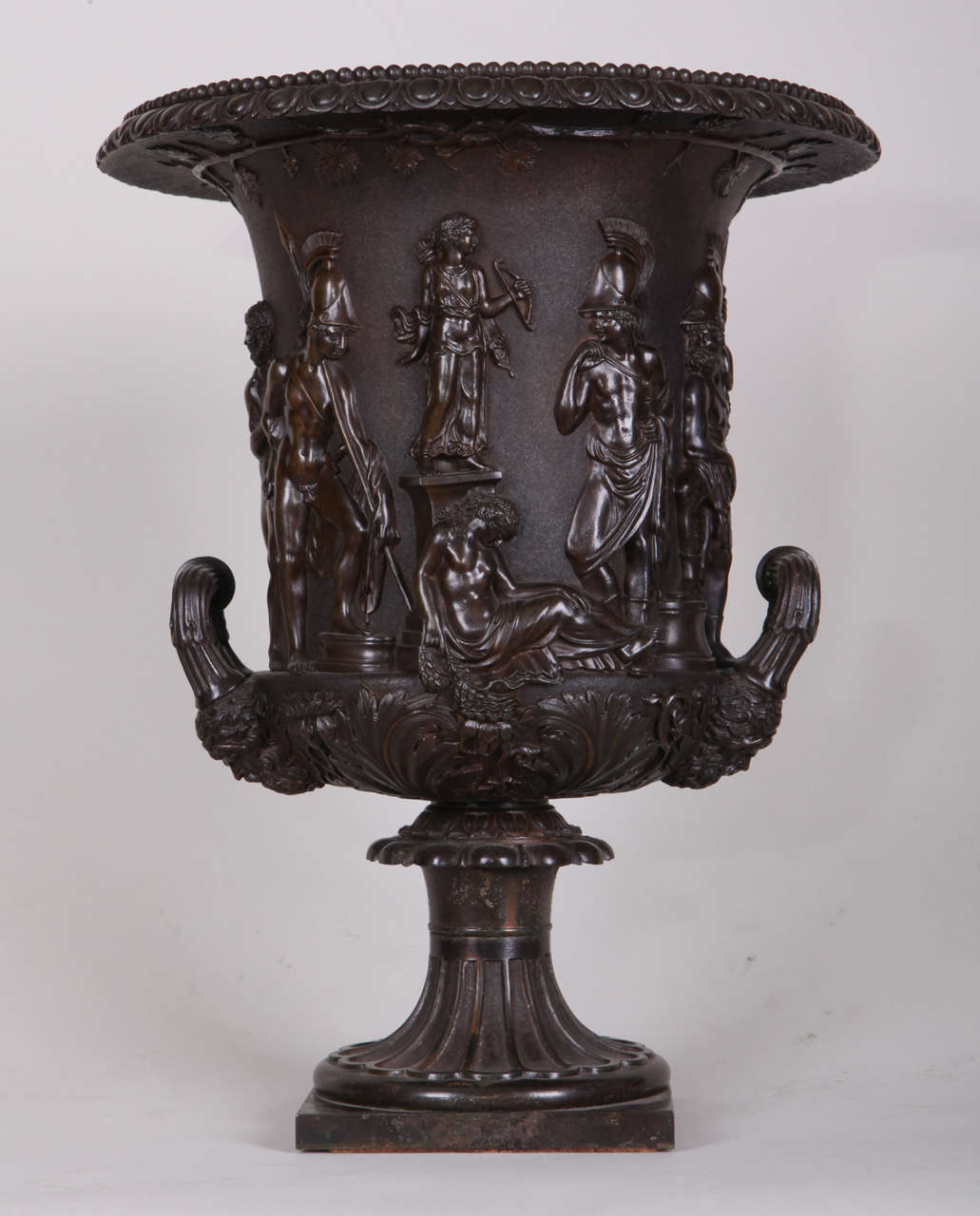 19th Century Italian Grand Tour bronze vase after the antique, by B. Boschetti