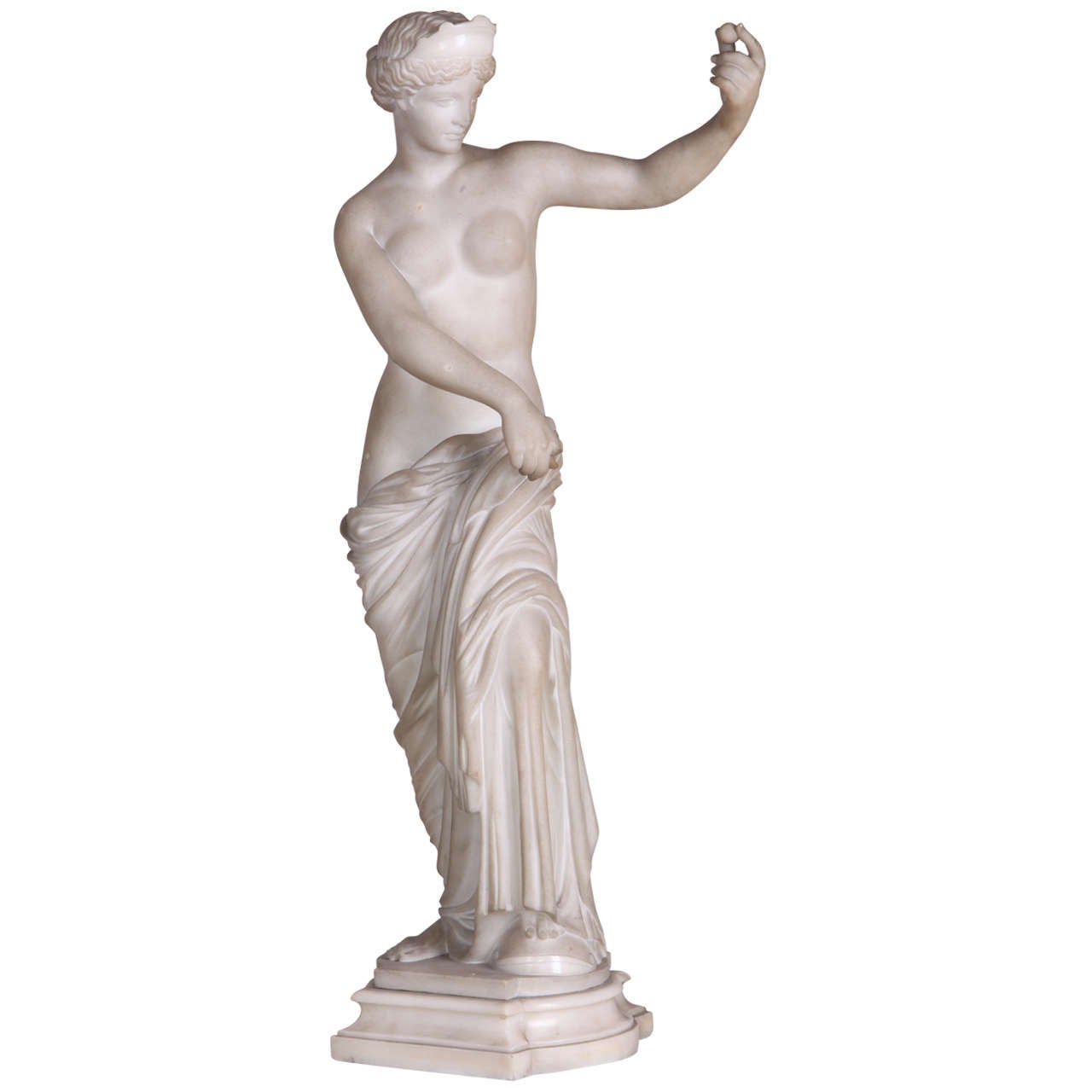 19th Century white marble, after the antique 'Venus of Capua' For Sale