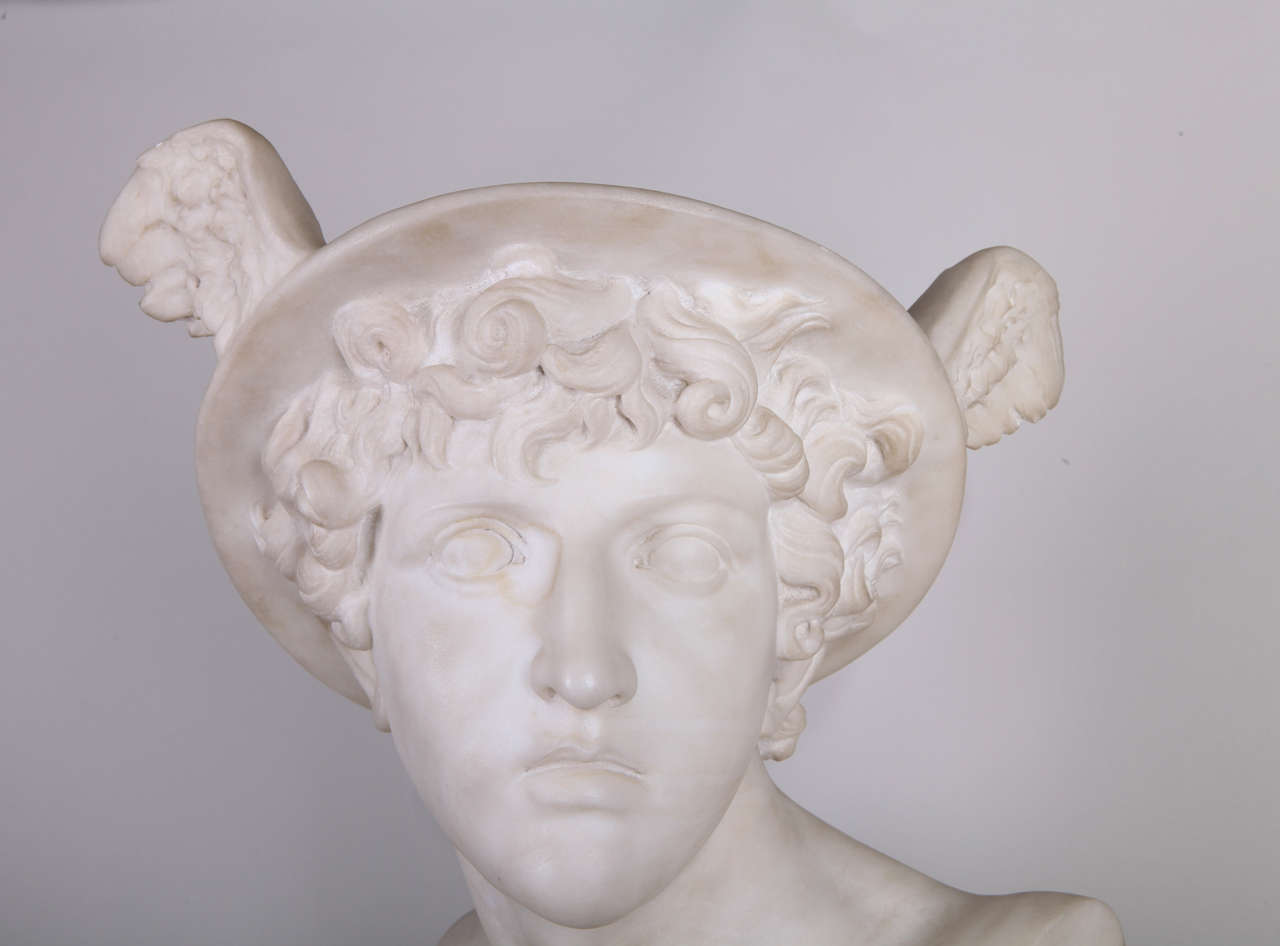 Neoclassical White Marble Bust Depicting 