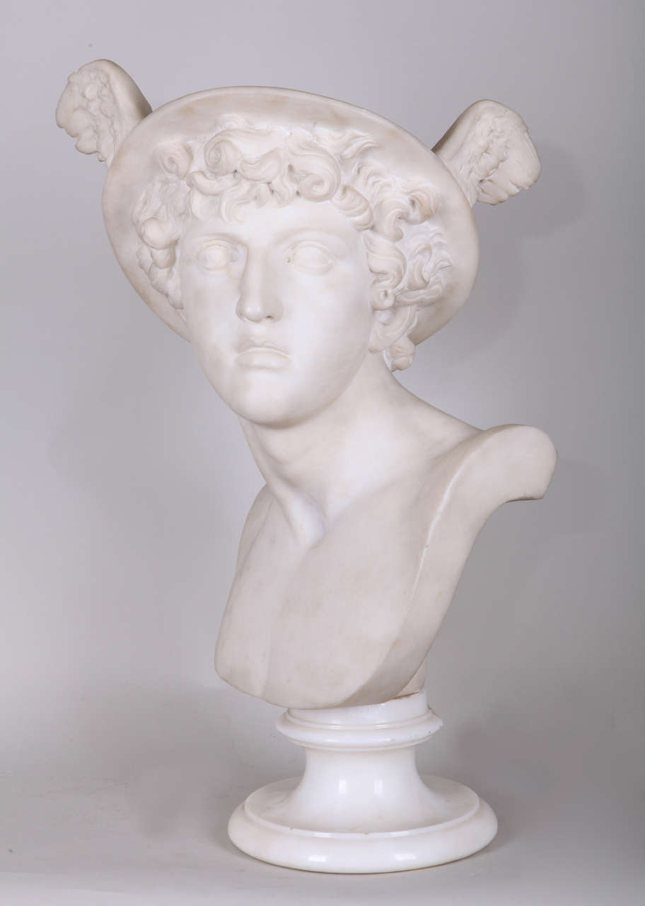 White Marble Bust Depicting 