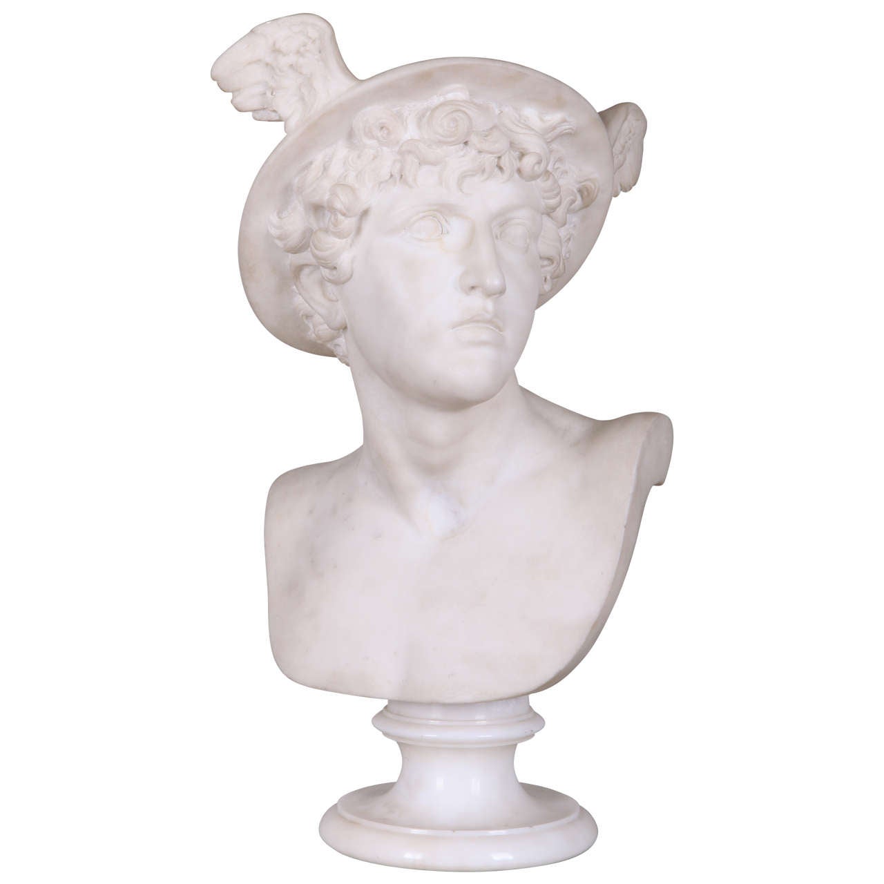 White Marble Bust Depicting "Hermes"