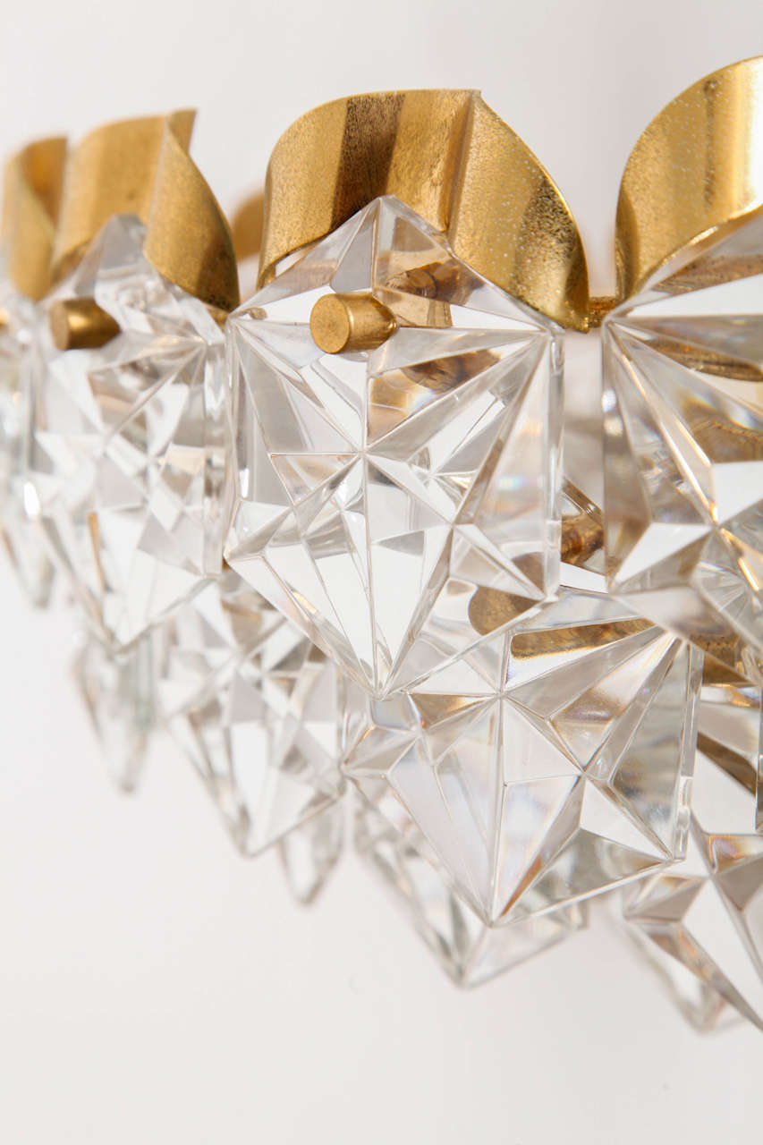 Mid-20th Century Large Kinkeldey Hexagonal Crystals Chandelier For Sale