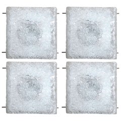 Textured Ice Glass Wall Lights by Hillebrand 