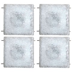 Textured Ice Glass Wall Lights by Hillebrand