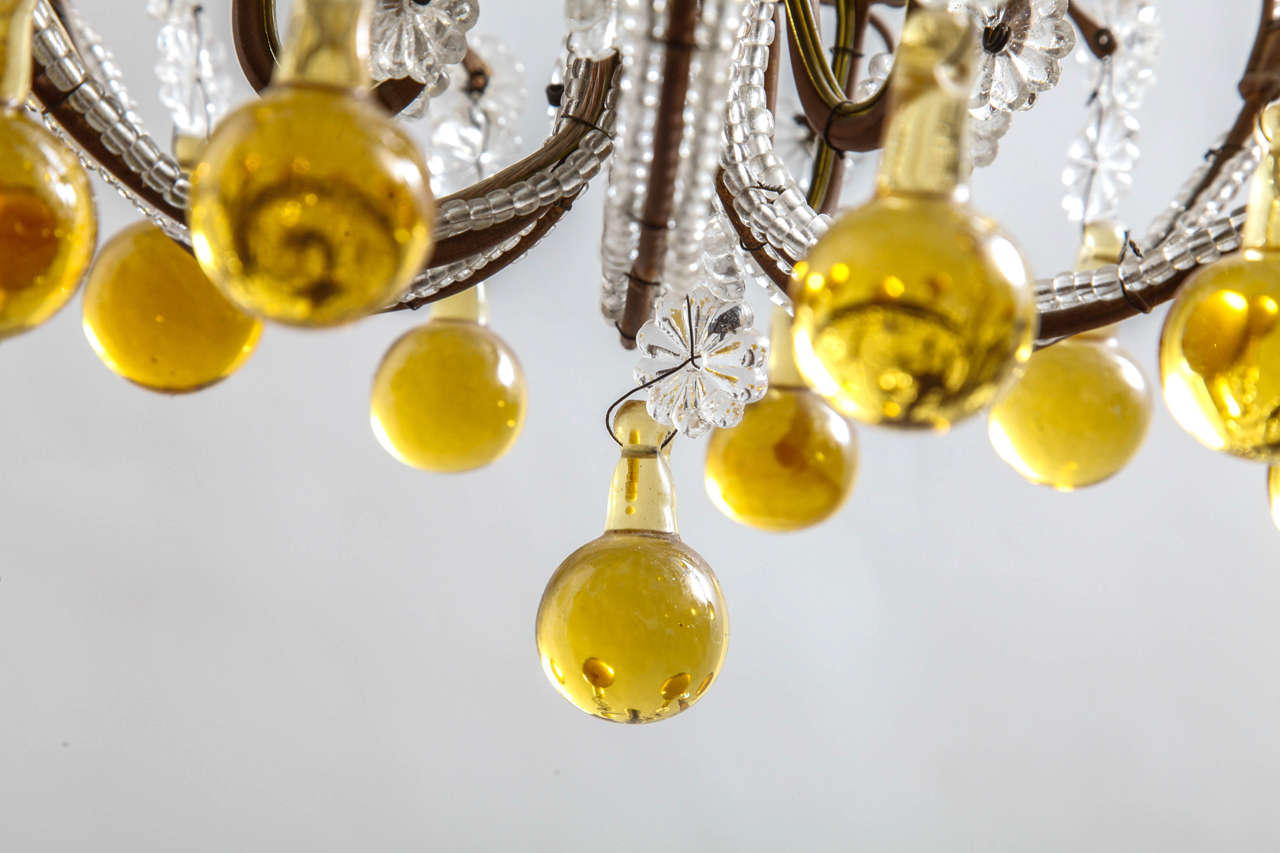 Régence French Regency Crystal Beads Chandelier For Sale