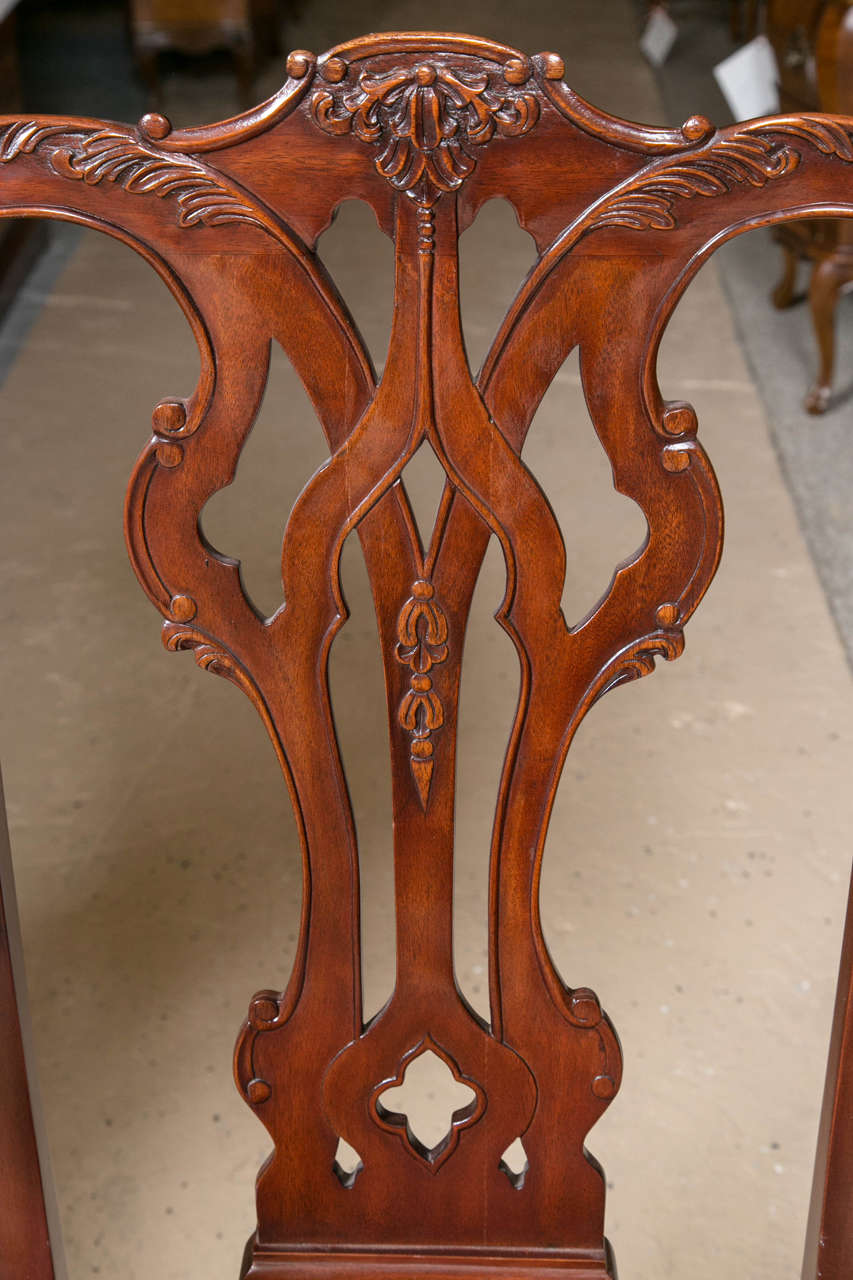 Set of Six Chippendale Style Mahogany Ball and Claw Dining Chairs In Good Condition In Stamford, CT