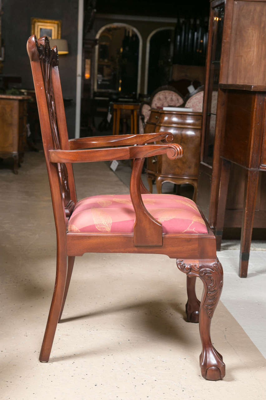 Set of Six Chippendale Style Mahogany Ball and Claw Dining Chairs 1