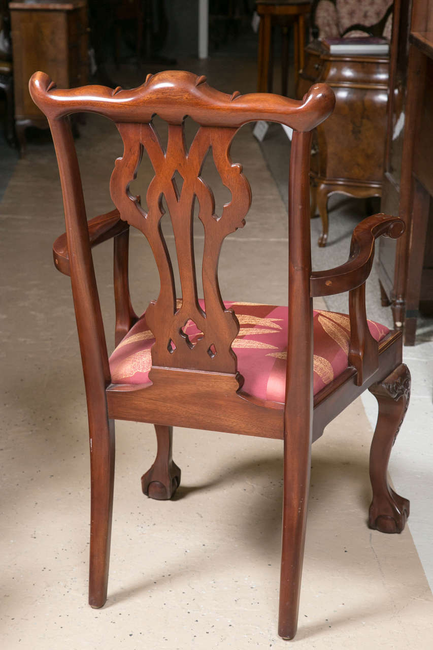 Set of Six Chippendale Style Mahogany Ball and Claw Dining Chairs 3