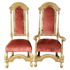 Antique Set Ten Highly Decorative Custom French Chinoiserie Dining Chairs Louis XV Style