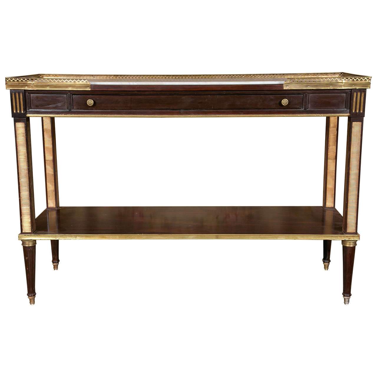 Russian Neoclassical Style Marble-Top Console Table