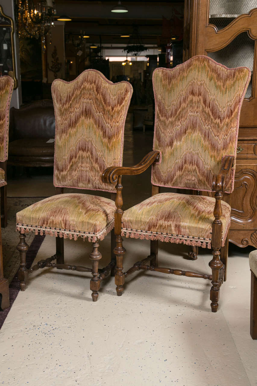 Set of Ten English Renaissance Style Dining Chairs