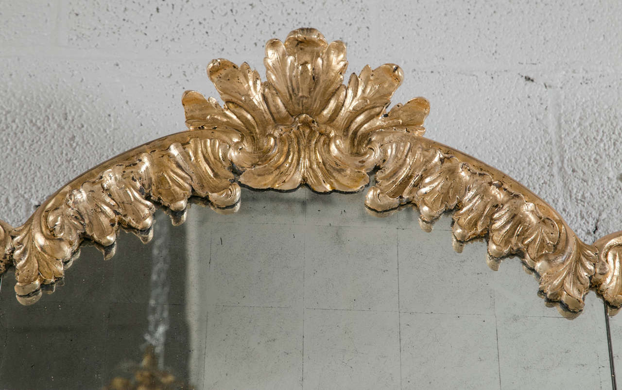 Mid-19th Century Pair of Giltwood Carved Monumental Console Mirrors