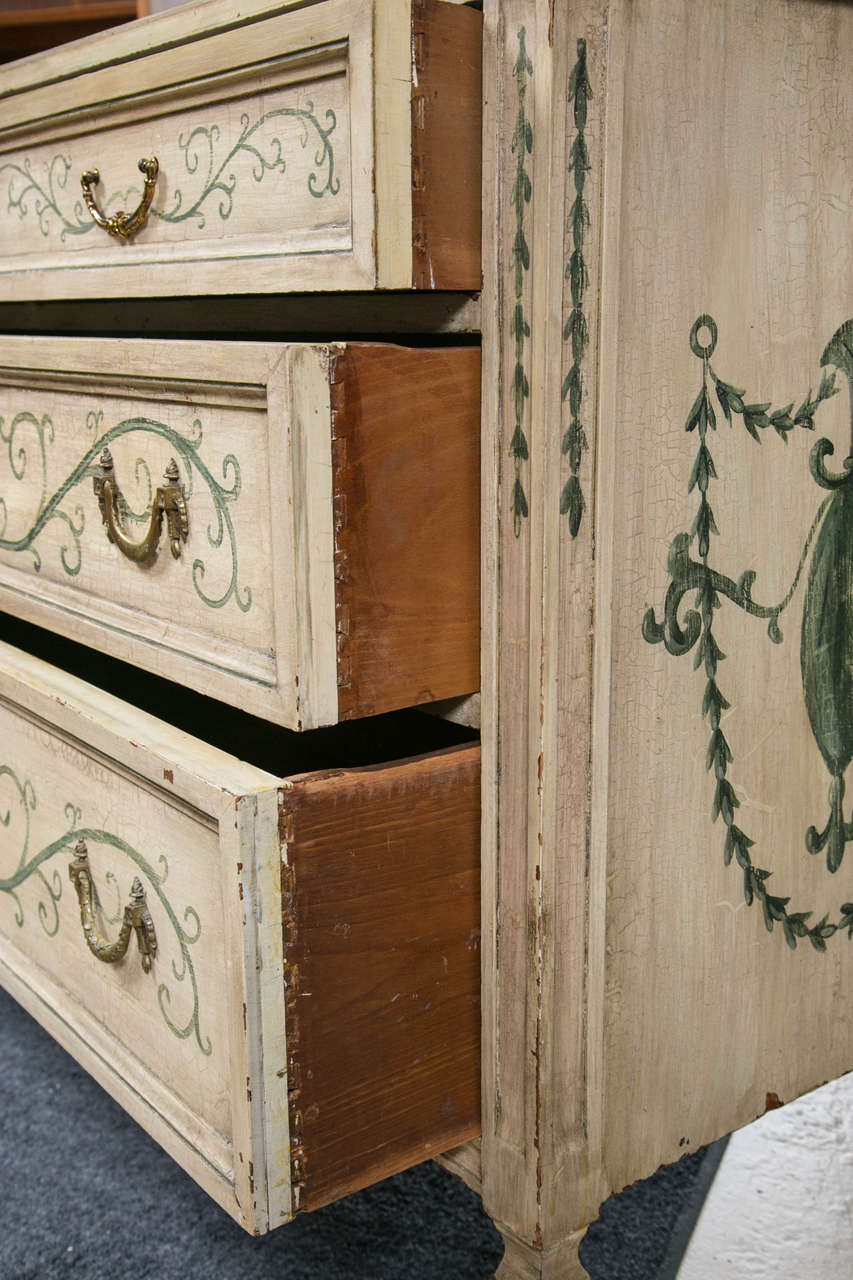Adam Style Adams Style Masterful Paint-Decorated Commode / Chest / Dresser Stunning Details
