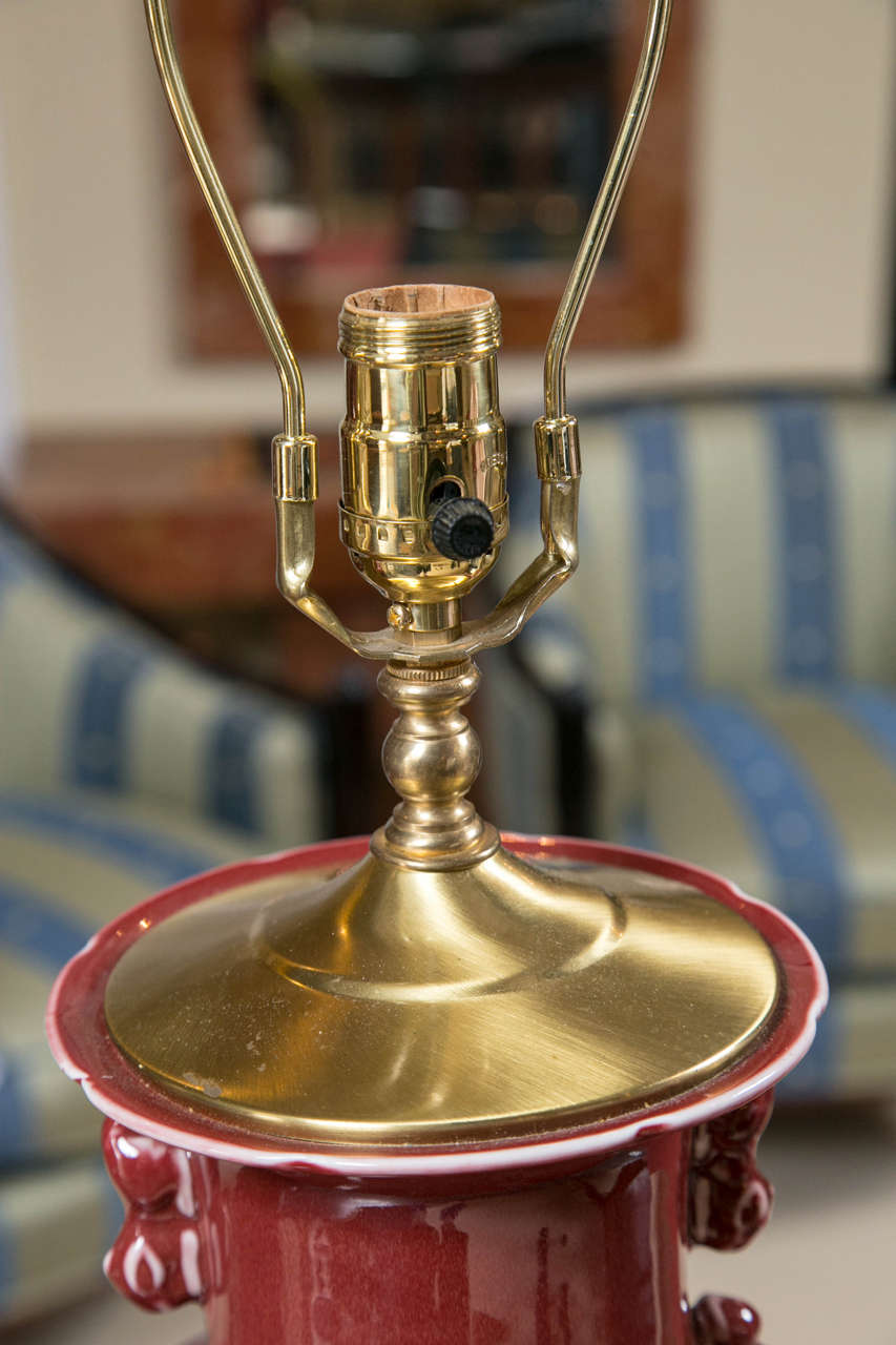 Pair of Cinnabar Red Ginger Jars Mounted as Table Lamps at 1stDibs