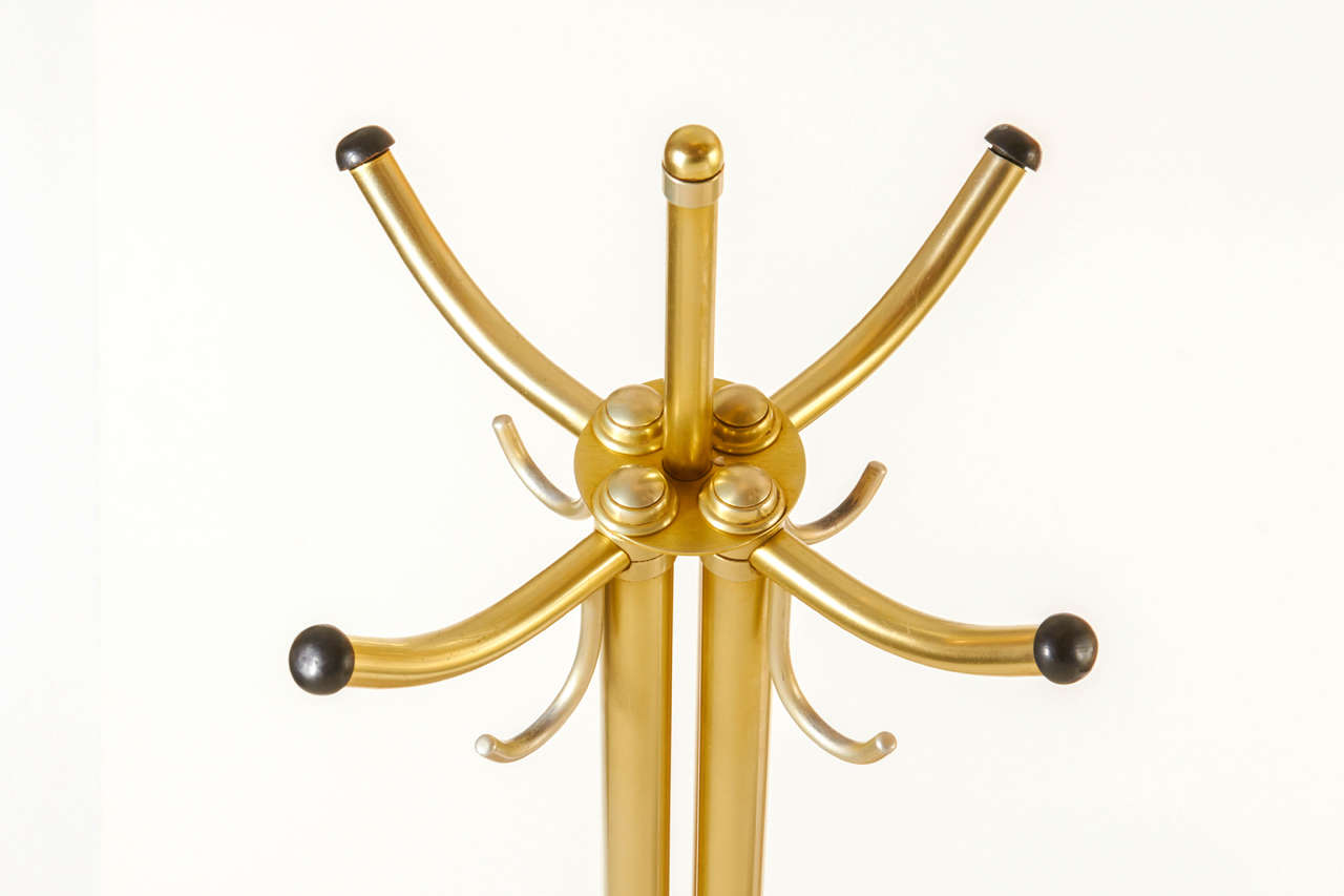 Art Deco Outstanding Warren McArthur Coat Rack in a Gold Anodized Finish For Sale