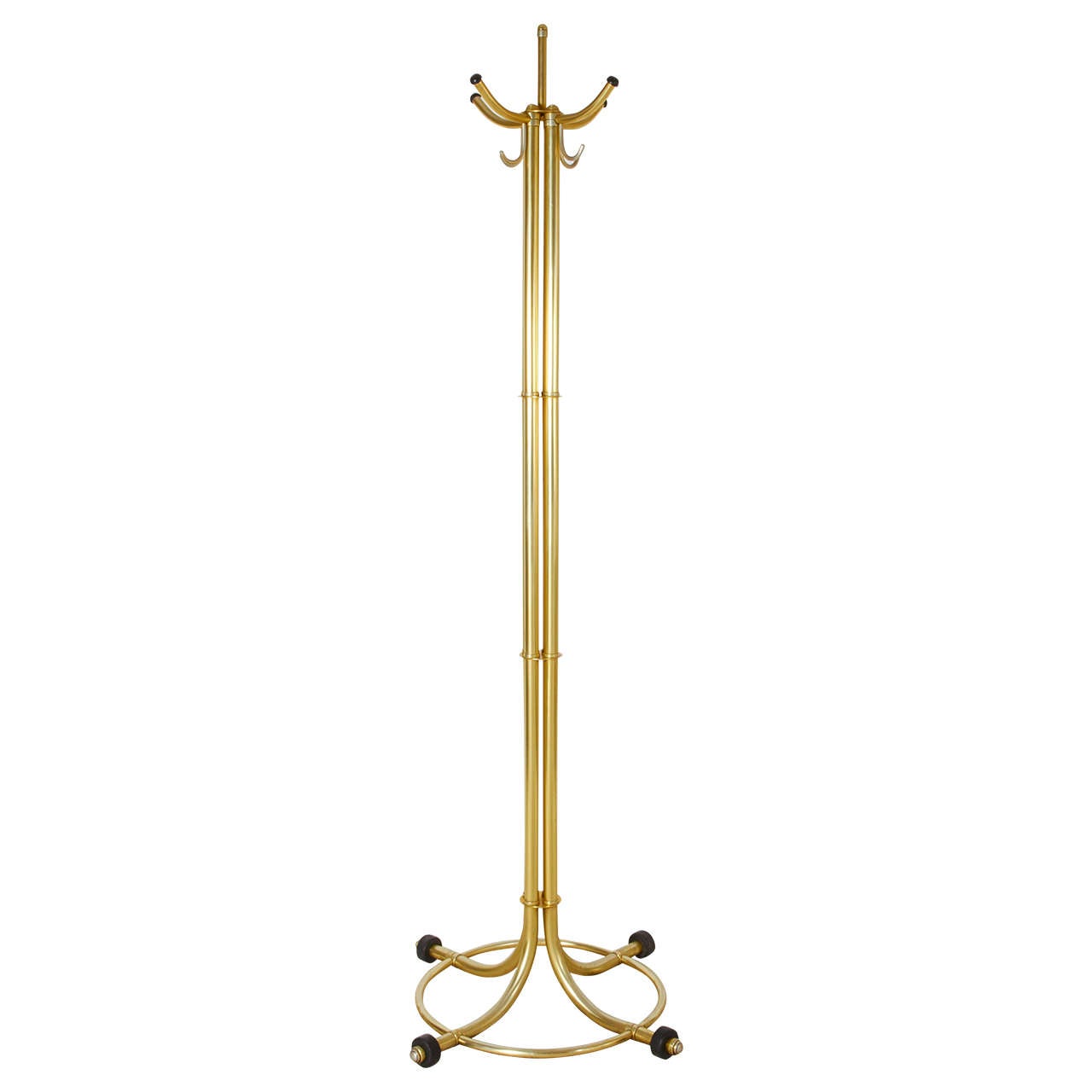 Outstanding Warren McArthur Coat Rack in a Gold Anodized Finish For Sale