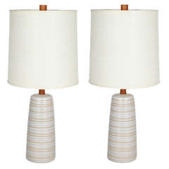 Pair of Incised Lamps by Jane and Gordon Martz for Marshall Studios