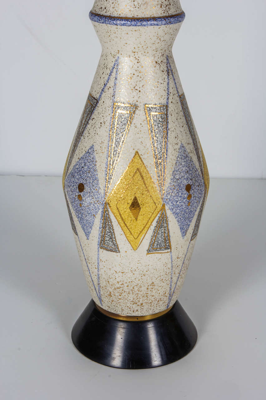 Mid-Century Modern Pair of Modernist Ceramic Italian Lamps