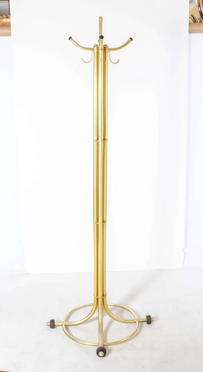 Outstanding Warren McArthur Coat Rack in a Gold Anodized Finish For