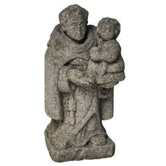 Flemish Marble Statue of St. Christopher Late XVI Century