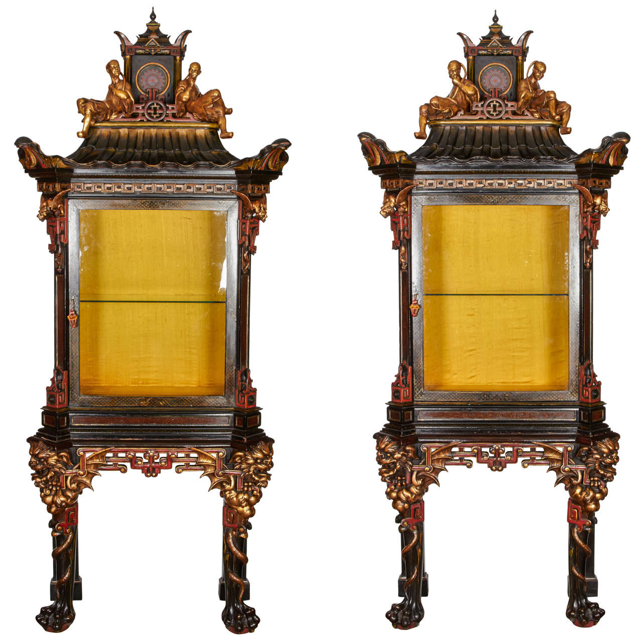 Pair of French Chinoiserie Cabinets For Sale