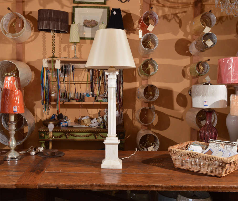 Amazing Carved Marble Column Lamp