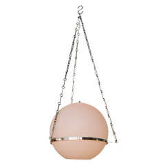 Vintage 1970's Frosted Glass Orb Hanging Lamp