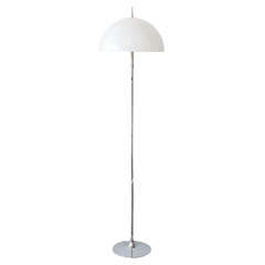 White Acrylic Domed Floor Lamp, in style of Verner Panton