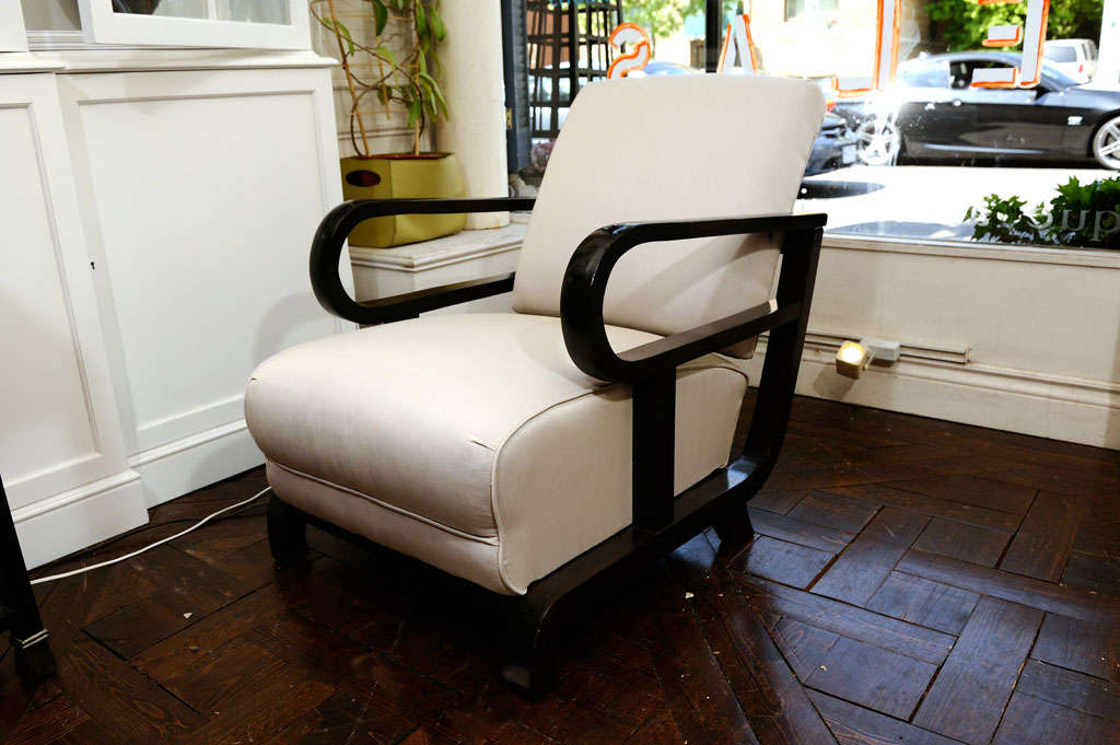 Pair of Walnut Art Deco Arm Chairs