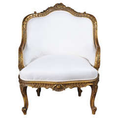 Antique Gilded European Bergere