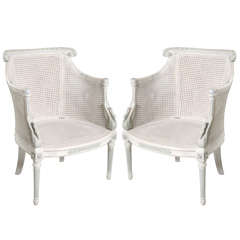 Pair of Painted Directoire Style Chairs