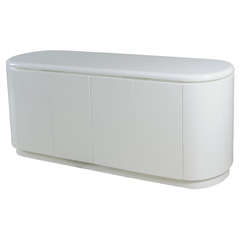 Mid Century Modern White Lacquered Tubular Floating Buffet
