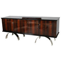 French Art Deco/ Art Moderne Exotic Macassar Ebony Buffet