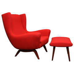 Shapely Illum Wikkelso Lounge Chair/Ottoman for Soren Willadsen