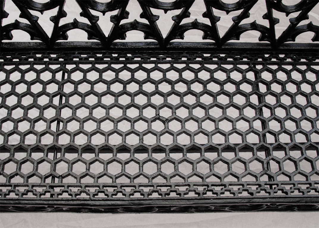 19th Century Pair of Cast Iron Gothic Garden Benches