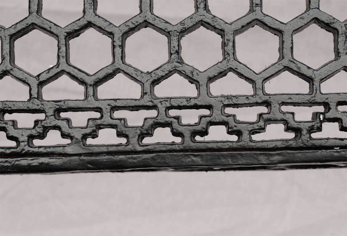 Pair of Cast Iron Gothic Garden Benches 1