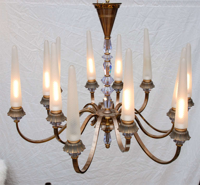 Art Moderene 12 light Bronze Chandelier