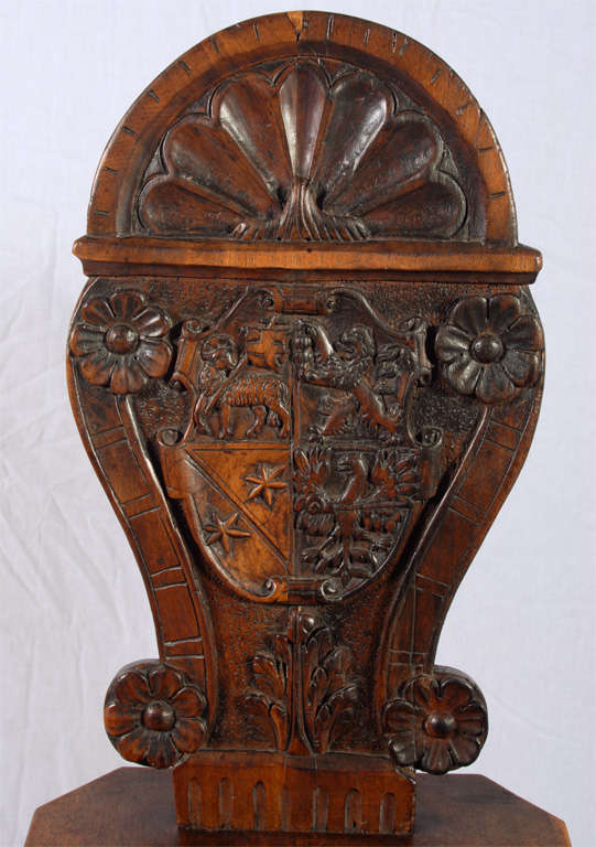 Pair of German Hall chairs