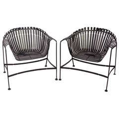Vintage Pair of Woodard Strap Chairs