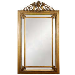 French Neoclassical gold gilt mirror
