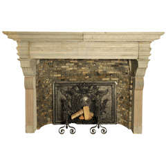 Antique Grey Pierre the Bourgogne Stone Fireplace