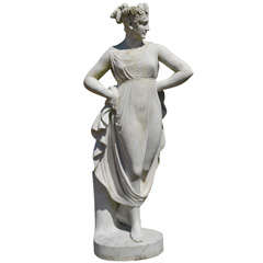 Carved White Marble Figure of La Danseuse