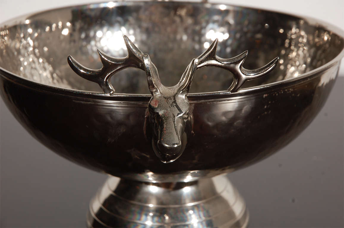 Late 20th Century Small Silver Stag Bowl
