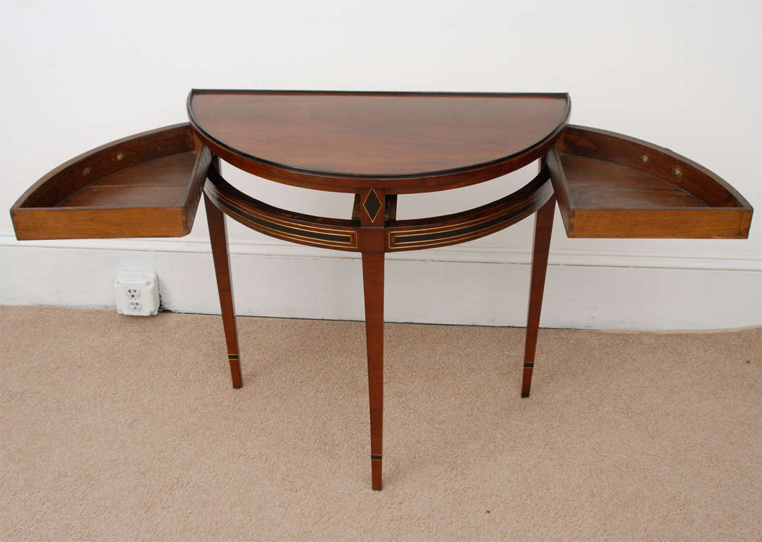 Petite neo classic demi lune console at 1stdibs